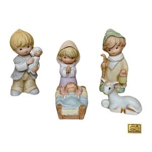 Homco Children's Nativity Scene Figurine Set, (No. 5502), Vintage - (1980's)